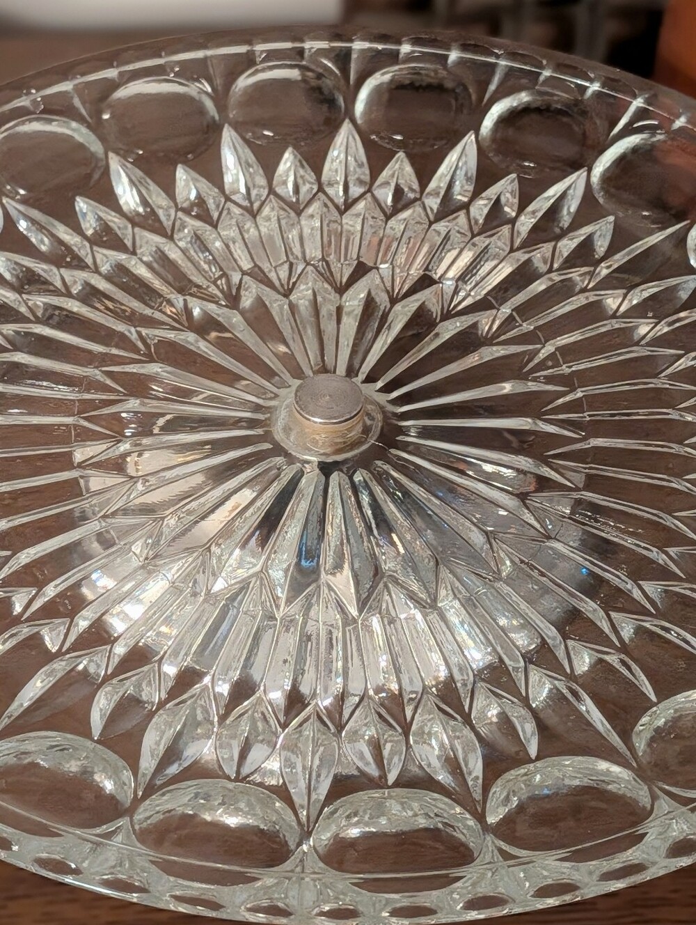Silver Glass-Top Pedestal Cake Stand - Elegant Serving Platter, Riser - Picture 3 of 8